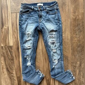 BKE Victoria Distressed Blue Ankle Jeans 27*31.5